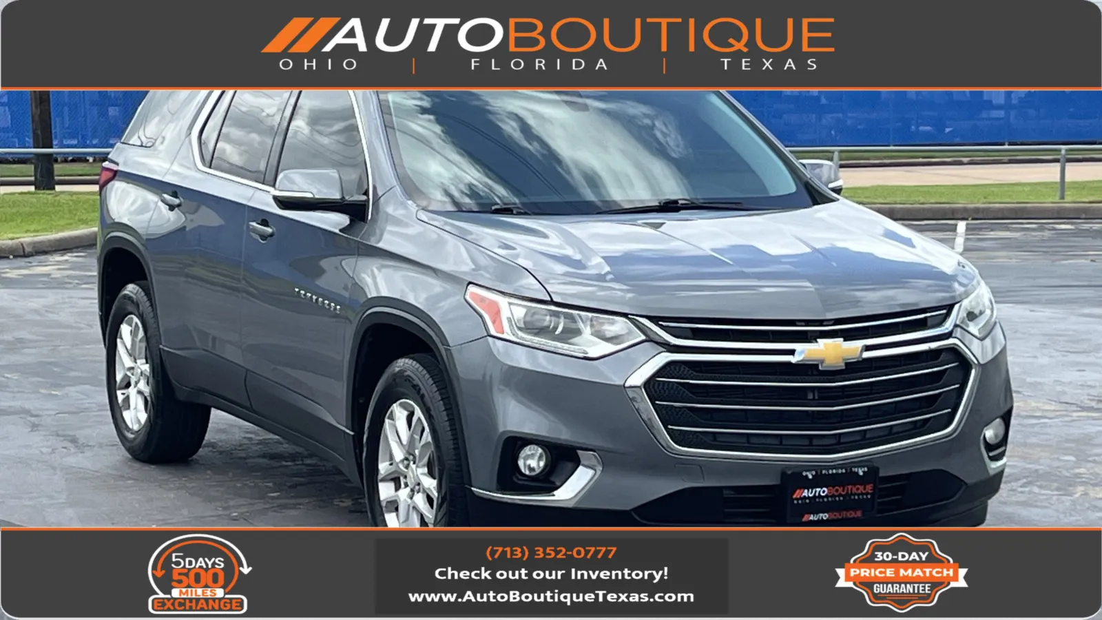 Gray 2019 Chevrolet Traverse LT Cloth for sale in Alvin, TX