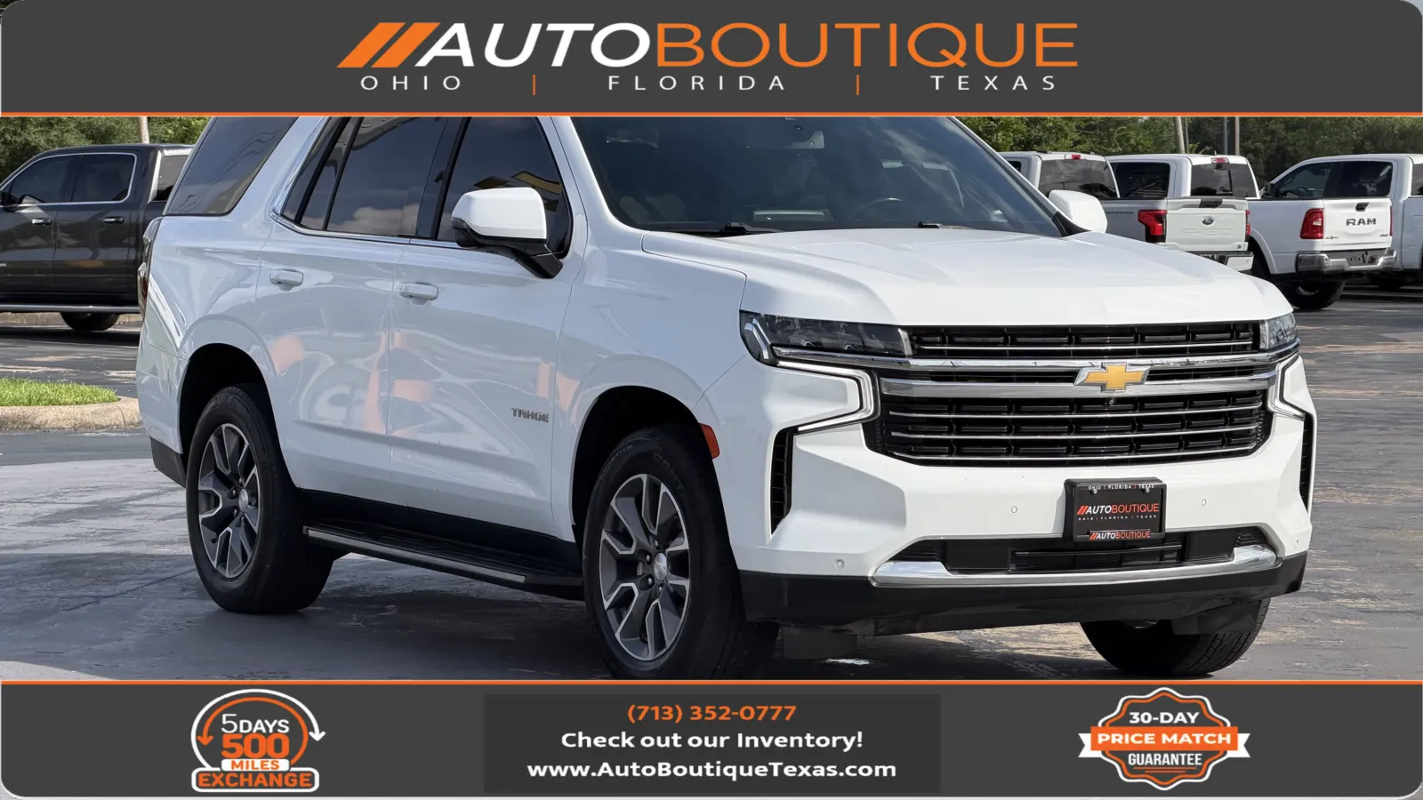 White 2022 Chevrolet Tahoe LT for sale in Alvin, TX