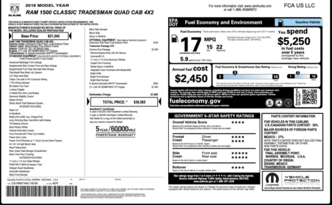 Photos of 2019 Ram 1500 Classic Tradesman for sale in Alvin, TX at Auto Boutique Texas