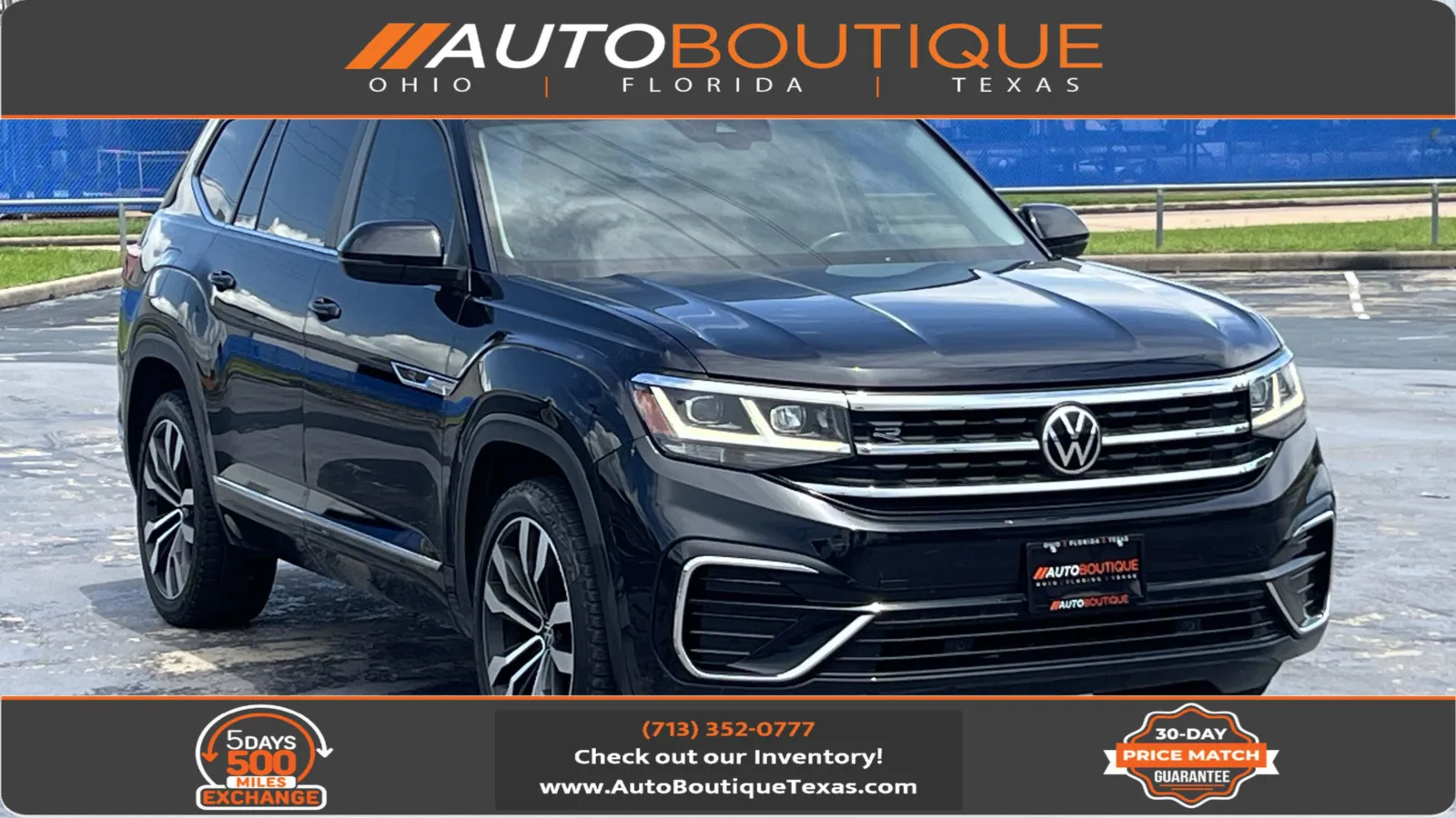 Black 2021 Volkswagen Atlas 3.6L V6 SEL R-Line for sale in Alvin, TX