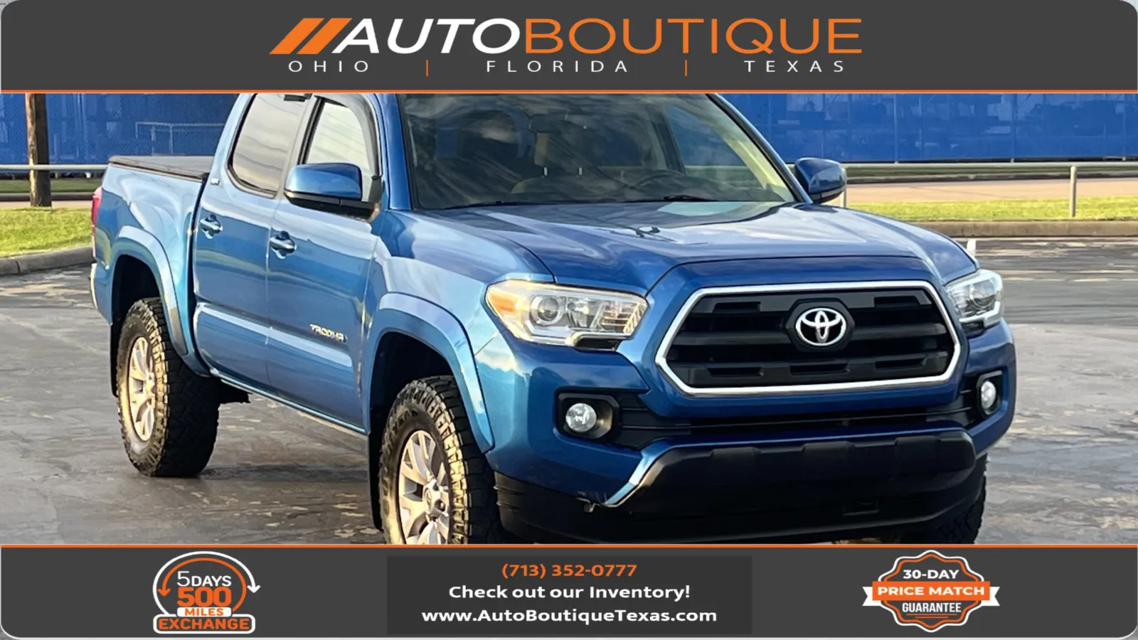 Blue 2017 Toyota Tacoma SR5 for sale in Alvin, TX