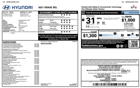Photos of 2021 Hyundai Venue SEL for sale in Alvin, TX at Auto Boutique Texas