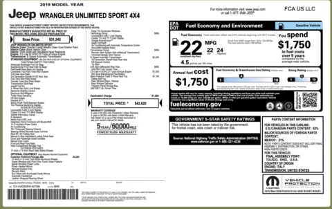 Photos of 2019 Jeep Wrangler Unlimited Sport S for sale in Alvin, TX at Auto Boutique Texas