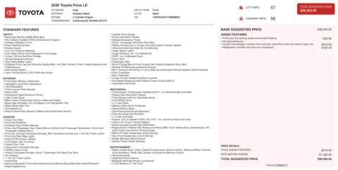 Photos of 2026 Toyota Prius LE for sale in Alvin, TX at Auto Boutique Texas