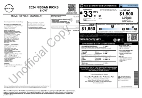 Photos of 2024 Nissan Kicks S for sale in Alvin, TX at Auto Boutique Texas