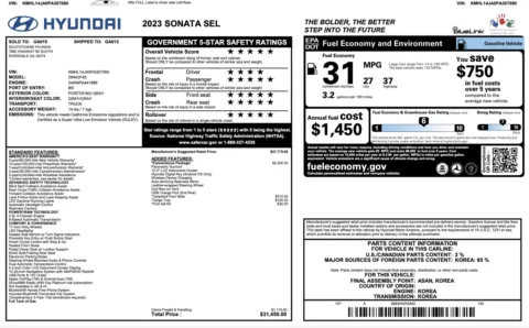Photos of 2023 Hyundai Sonata SEL for sale in Alvin, TX at Auto Boutique Texas