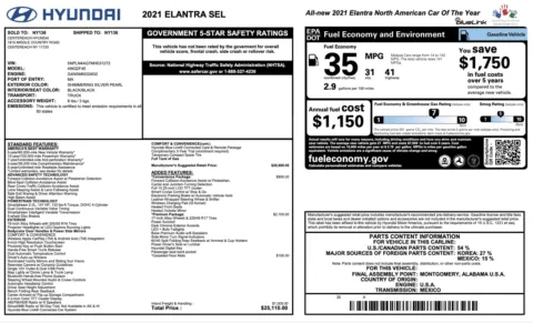 Photos of 2021 Hyundai Elantra SEL for sale in Alvin, TX at Auto Boutique Texas