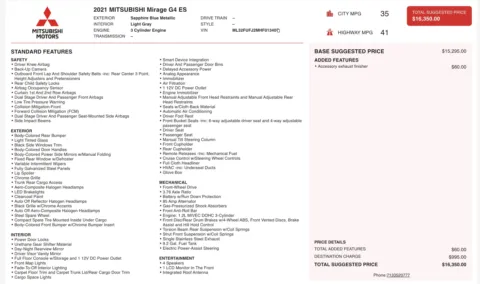More photos of 2021 Mitsubishi Mirage G4 ES at Auto Boutique Texas, TX