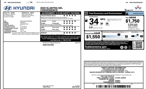 Photos of 2025 Hyundai Elantra SEL Convenience for sale in Alvin, TX at Auto Boutique Texas