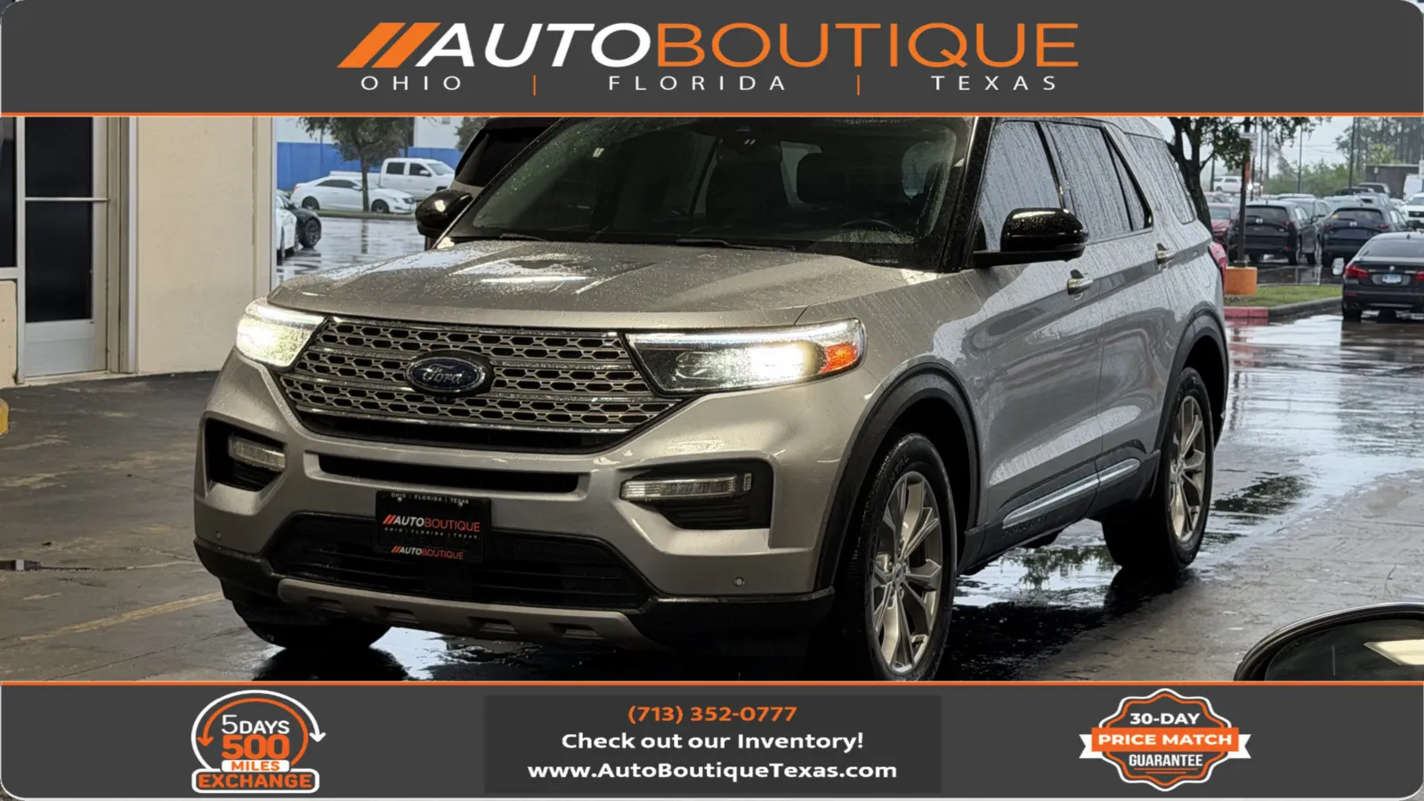 Silver 2022 Ford Explorer Limited for sale in Alvin, TX