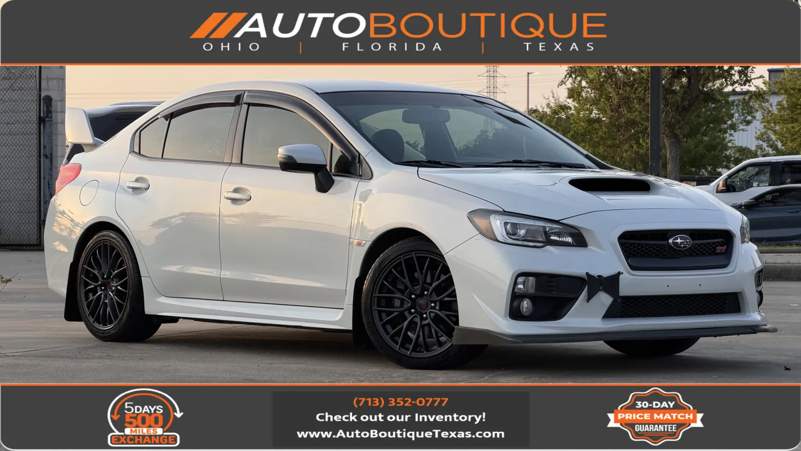 White 2016 Subaru WRX STI for sale in Alvin, TX