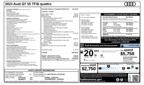 Another view of 2023 Audi Q7 Prestige for sale in Alvin, TX at Auto Boutique Texas
