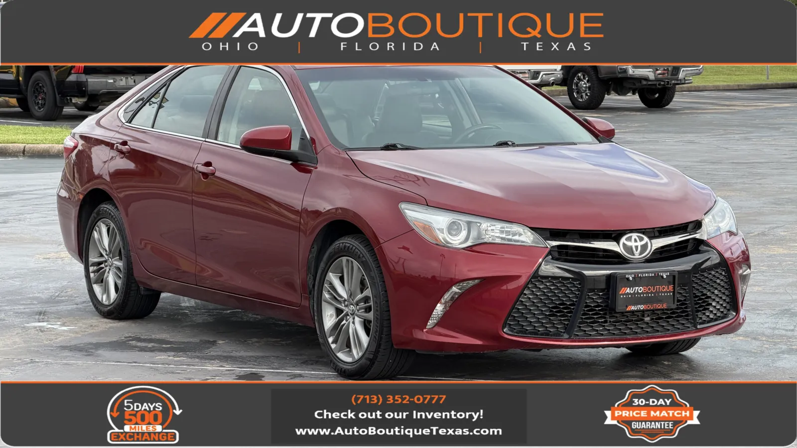 Red 2017 Toyota Camry SE for sale in Alvin, TX