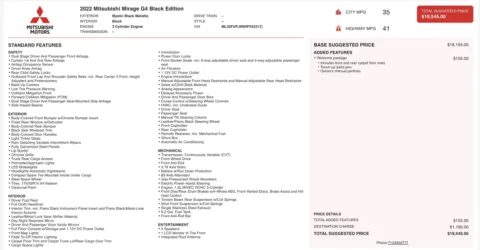 Photos of 2022 Mitsubishi Mirage G4 Black Edition for sale in Alvin, TX at Auto Boutique Texas