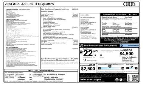 Photos of 2023 Audi A8 quattro 55 TFSI for sale in Alvin, TX at Auto Boutique Texas