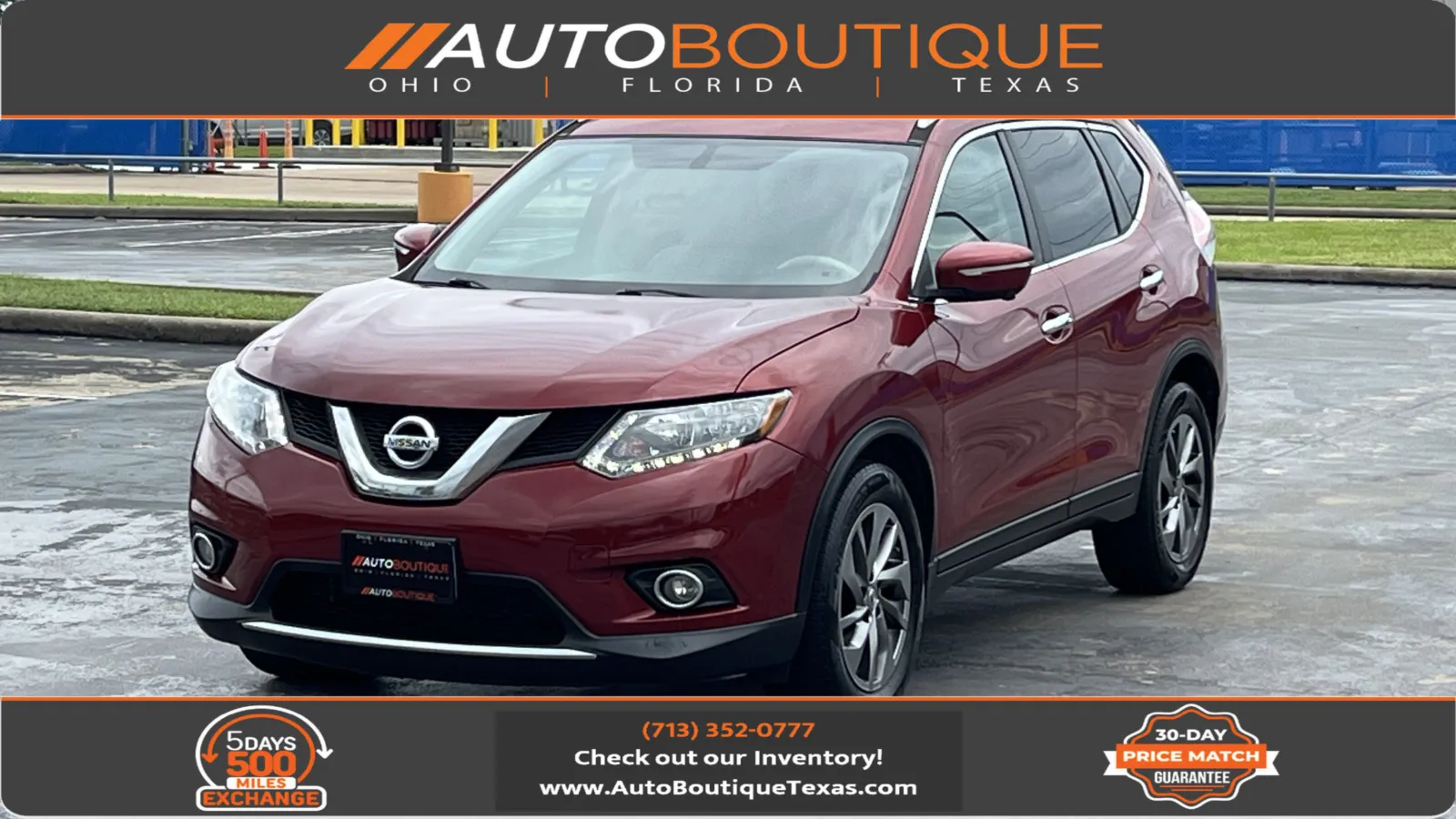 Red 2015 Nissan Rogue SL for sale in Alvin, TX