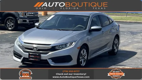 Silver 2016 Honda Civic Sedan LX for sale in Alvin, TX