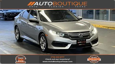 Silver 2016 Honda Civic Sedan LX for sale in Alvin, TX