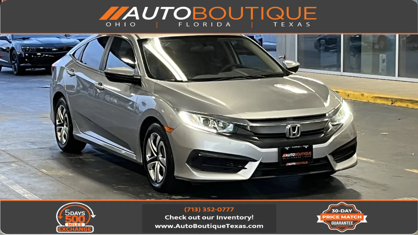 Silver 2016 Honda Civic Sedan LX for sale in Alvin, TX