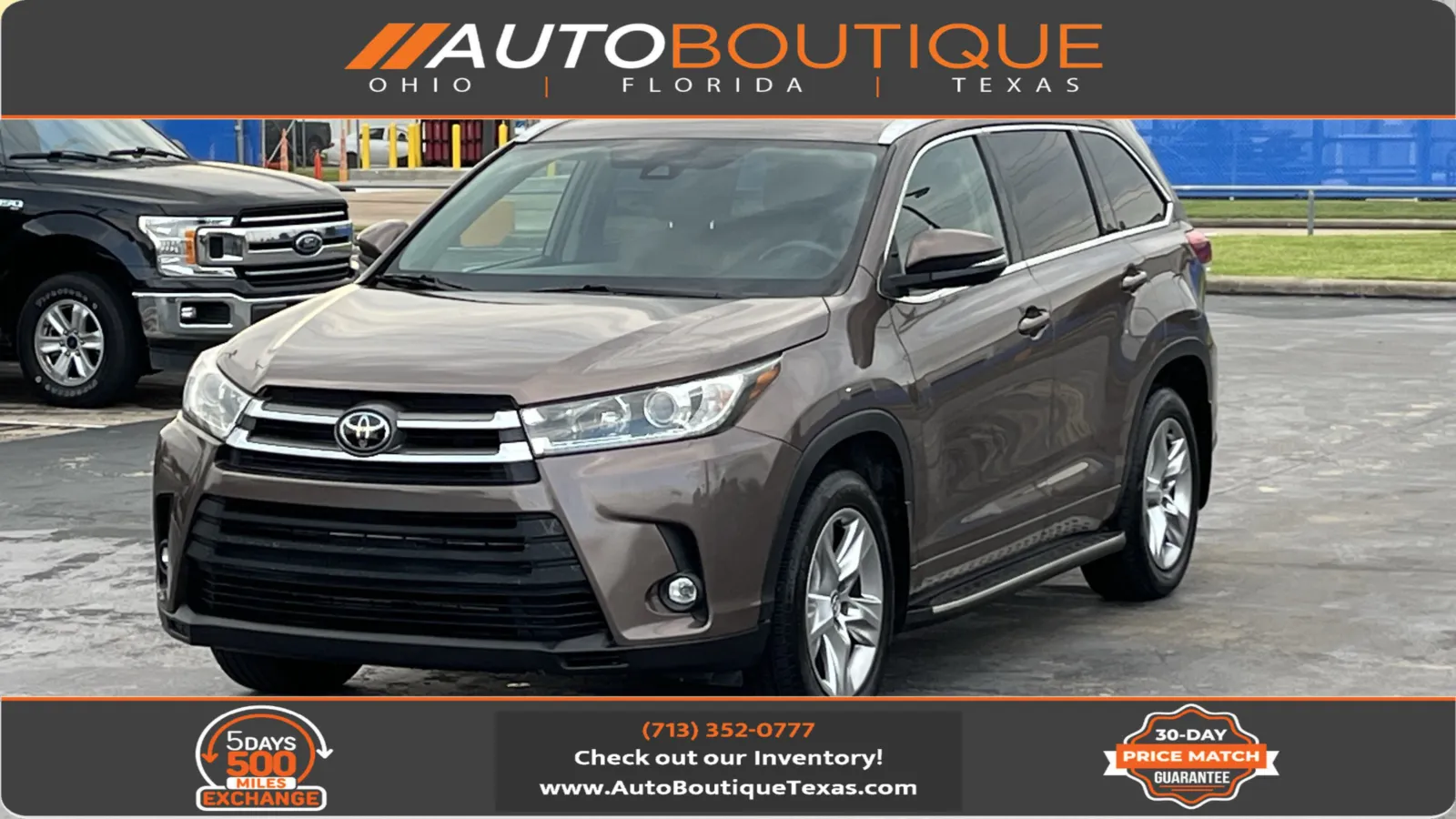 Brown 2019 Toyota Highlander Limited for sale in Alvin, TX