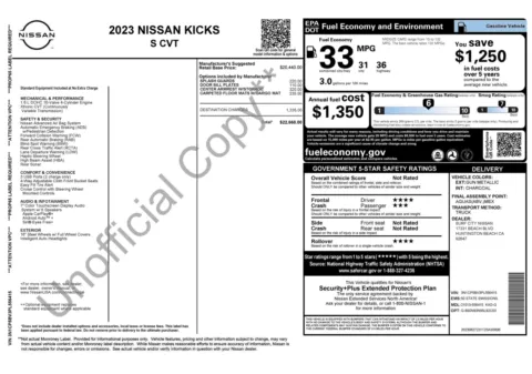 Photos of 2023 Nissan Kicks S for sale in Alvin, TX at Auto Boutique Texas