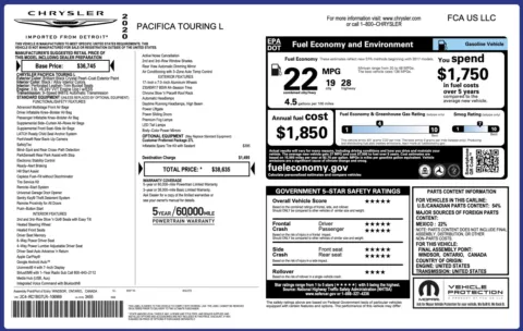 Photos of 2020 Chrysler Pacifica Touring L for sale in Alvin, TX at Auto Boutique Texas