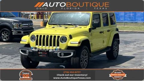 Yellow 2023 Jeep Wrangler 4xe Sahara for sale in Alvin, TX