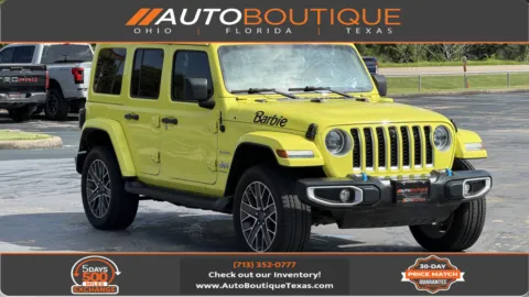 Yellow 2023 Jeep Wrangler 4xe Sahara for sale in Alvin, TX