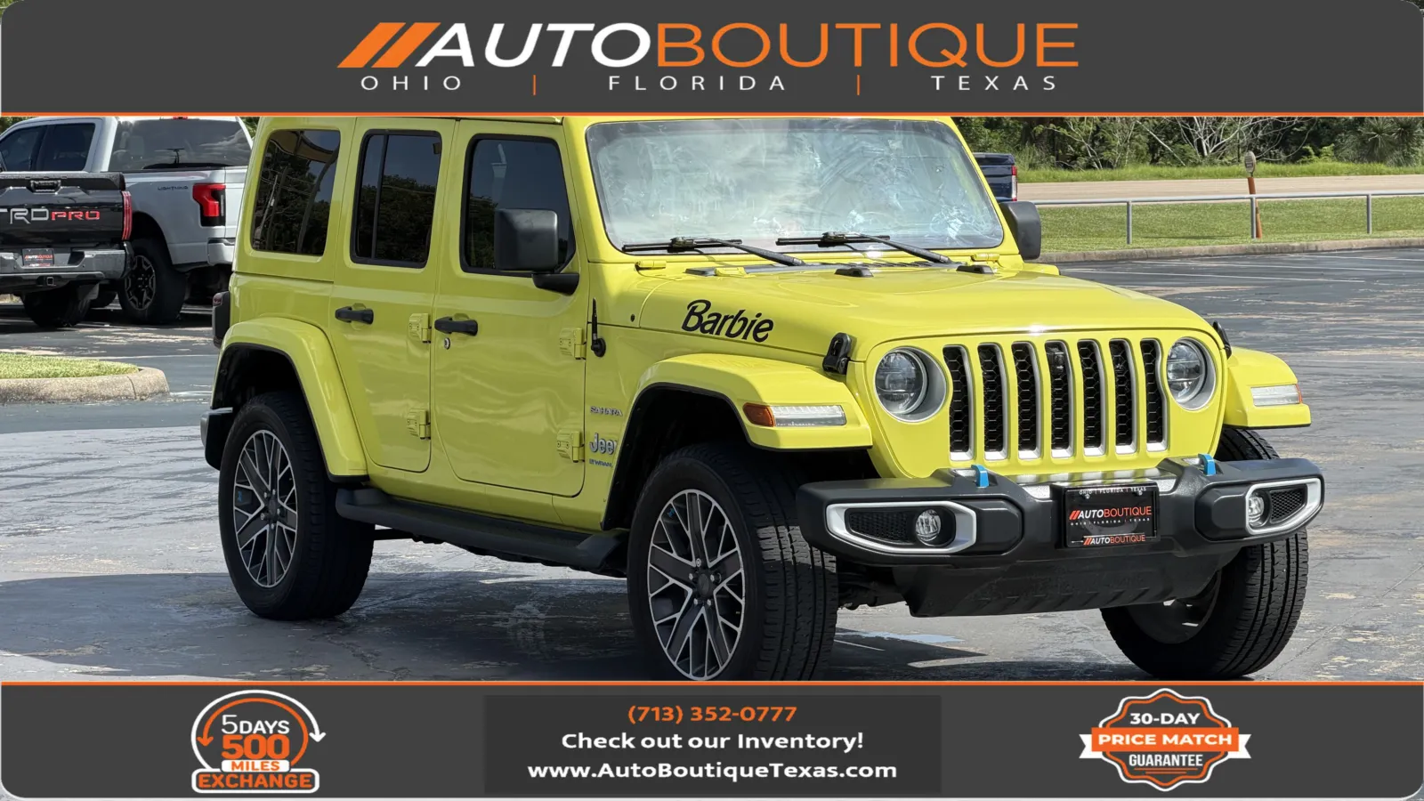 Yellow 2023 Jeep Wrangler 4xe Sahara for sale in Alvin, TX