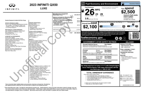 Photos of 2023 INFINITI QX50 LUXE for sale in Alvin, TX at Auto Boutique Texas