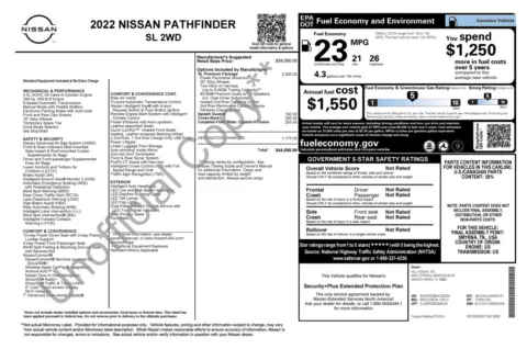 Photos of 2022 Nissan Pathfinder SL for sale in Alvin, TX at Auto Boutique Texas