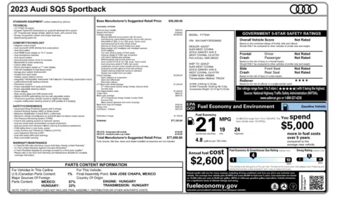 Photos of 2023 Audi SQ5 Sportback Prestige for sale in Alvin, TX at Auto Boutique Texas