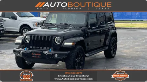 Black 2021 Jeep Wrangler 4xe Unlimited Sahara High Altitude for sale in Alvin, TX