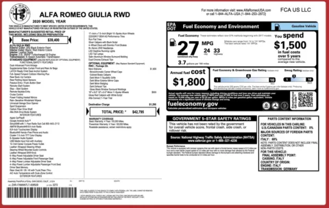 Photos of 2020 Alfa Romeo Giulia for sale in Alvin, TX at Auto Boutique Texas