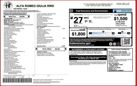 Photos of 2020 Alfa Romeo Giulia for sale in Alvin, TX at Auto Boutique Texas