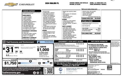Photos of 2024 Chevrolet Malibu LS for sale in Alvin, TX at Auto Boutique Texas