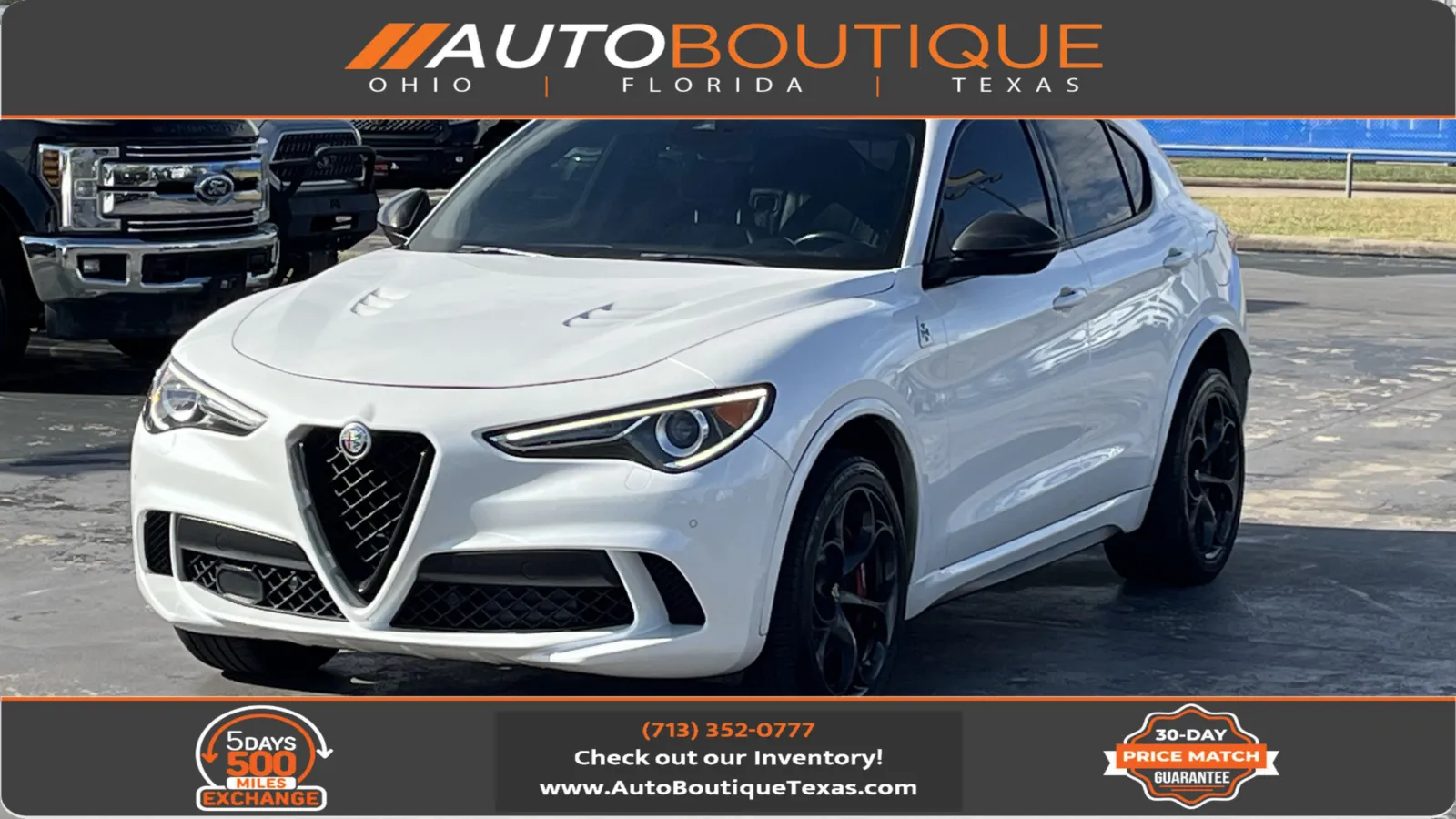 White 2019 Alfa Romeo Stelvio Quadrifoglio for sale in Alvin, TX