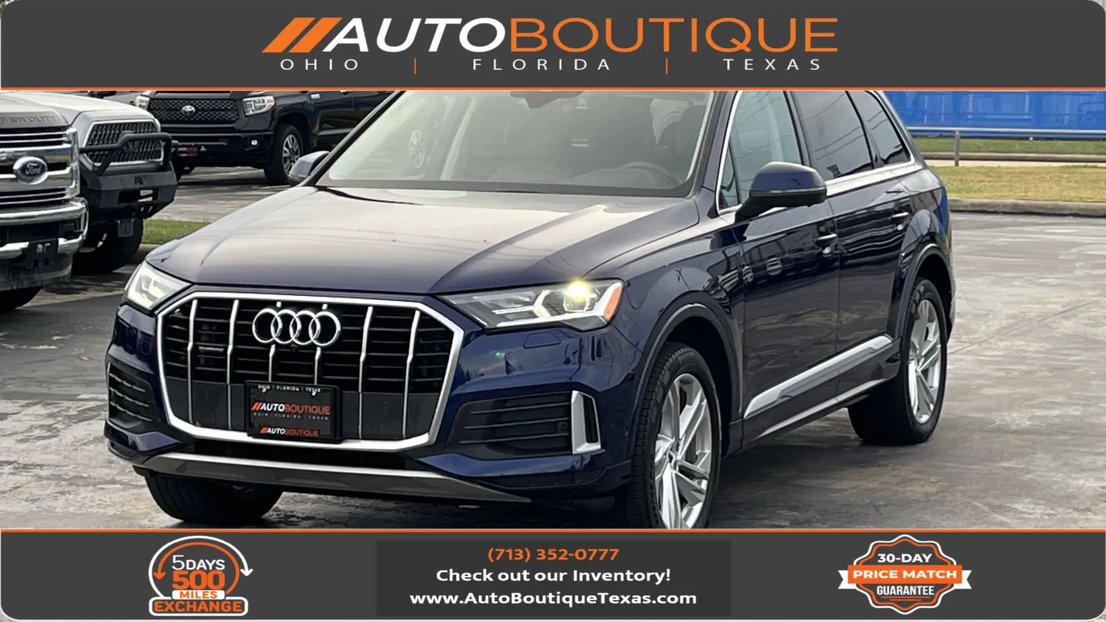 Blue 2020 Audi Q7 Premium Plus for sale in Alvin, TX
