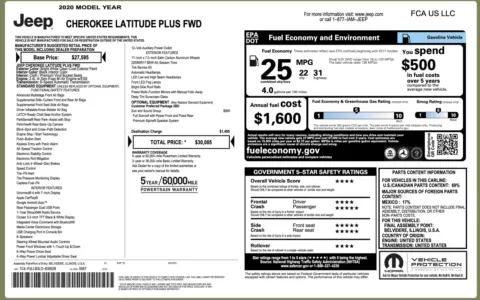 Photos of 2020 Jeep Cherokee Latitude Plus for sale in Alvin, TX at Auto Boutique Texas