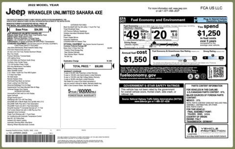 Photos of 2022 Jeep Wrangler 4xe Unlimited Sahara for sale in Alvin, TX at Auto Boutique Texas