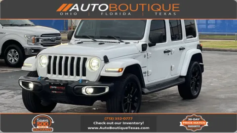 White 2022 Jeep Wrangler 4xe Unlimited Sahara for sale in Alvin, TX