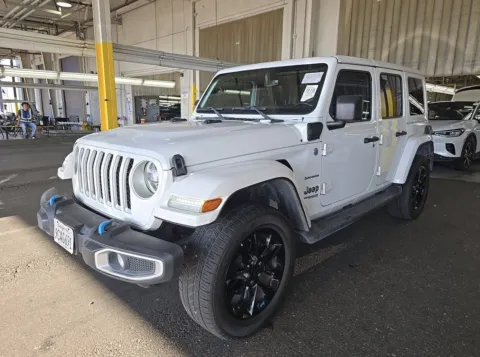White 2022 Jeep Wrangler 4xe Unlimited Sahara for sale in Alvin, TX