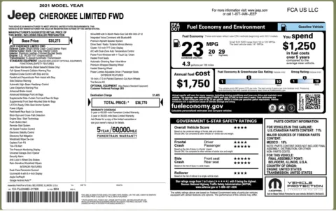 Photos of 2021 Jeep Cherokee Limited for sale in Alvin, TX at Auto Boutique Texas