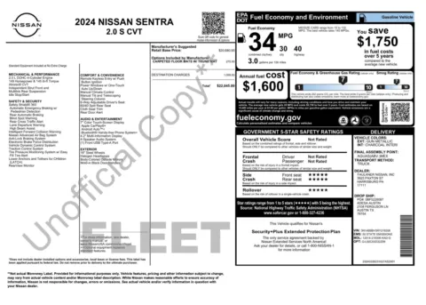 Photos of 2024 Nissan Sentra S for sale in Alvin, TX at Auto Boutique Texas