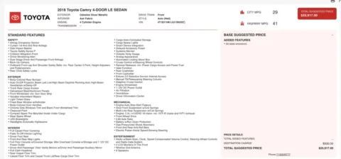 Photos of 2018 Toyota Camry LE for sale in Alvin, TX at Auto Boutique Texas