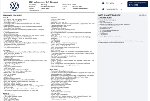 Photos of 2024 Volkswagen ID.4 Standard for sale in Alvin, TX at Auto Boutique Texas