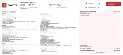 Photos of 2019 Toyota Camry SE for sale in Alvin, TX at Auto Boutique Texas