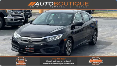 Black 2017 Honda Civic Sedan EX for sale in Alvin, TX
