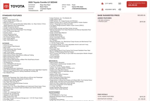 Photos of 2025 Toyota Corolla Hybrid LE for sale in Alvin, TX at Auto Boutique Texas