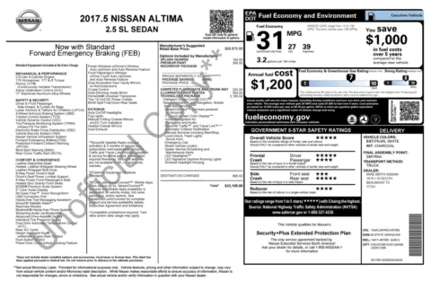 Photos of 2017 Nissan Altima 2.5 SL for sale in Alvin, TX at Auto Boutique Texas